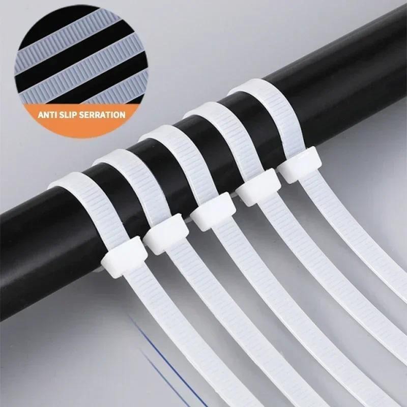 

1000pcs/pack Self-locking plastic nylon tie black cable tie fastening ring 3×300mm zip wraps strap nylon cable tie set For Home