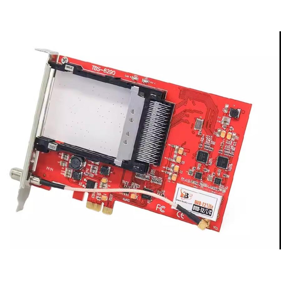 For TBS6290SE DVB-T2/T/C Dual Tuner Dual CI PCIe Card Digital receiving card