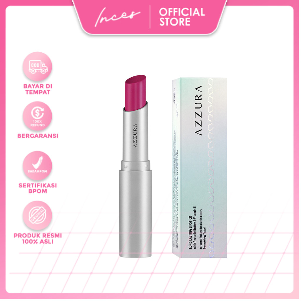 INCES - Azzura Longlasting Lipstik | Lipstik Azzura 3gr Long Lasting Lip Stick Azzura