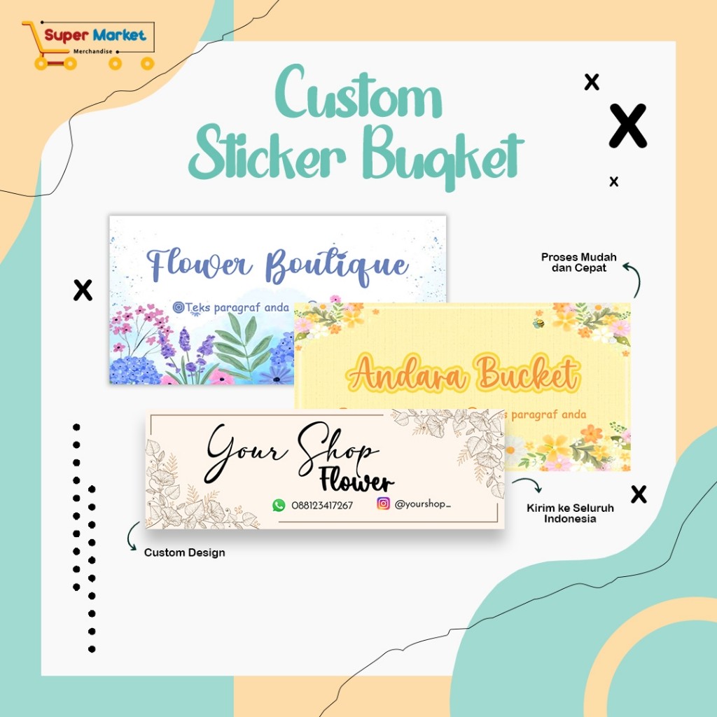 

Stiker Label Buket Bunga / Cetak Stiker Bunga / Bouquet / Sticker Label Flower Bunga