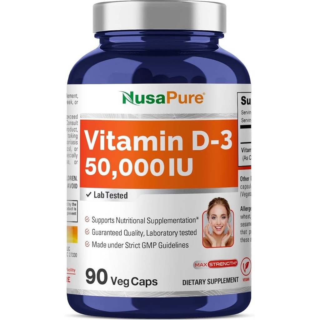 NusaPure Vitamin D3 50000 IU 90 Capsules