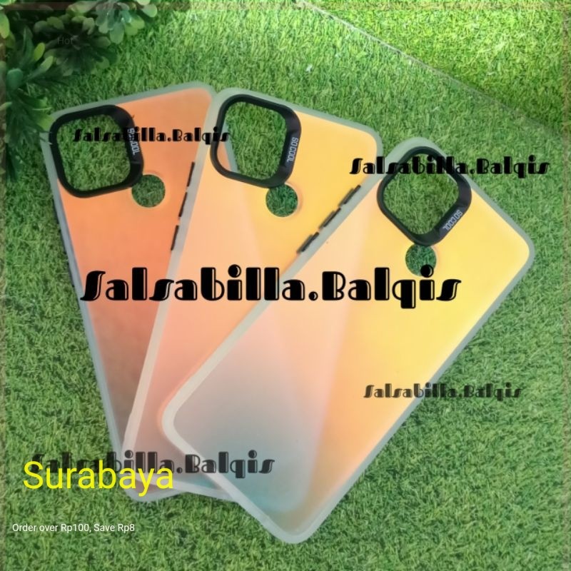 SLIKON CASE CASING OPPO A15 / A15S SOFTCASE HYBRID IMD SILVER COLOR PLATE HOLOGRAM AURORA GLOSSY PEL