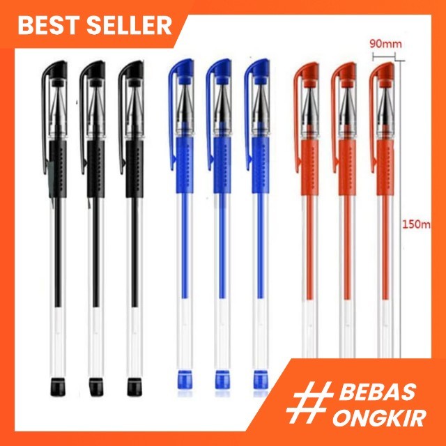 

PENA GEL 0.55MM STANDARD PULPEN GEL STANDARD BOLPOIN CAIR ALAT TULIS SEKOLAH BOLPEN WARNA HITAM BIRU MERAH MURAH | MURAH CERIA