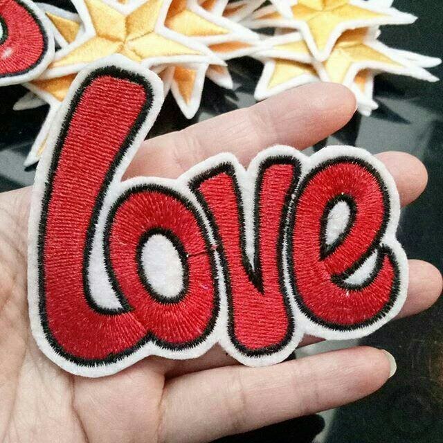 Bordir Logo Bordir Patch love/patch baju/bordir baju/patch bordir/bordir tempel Bordir Nama Custom N