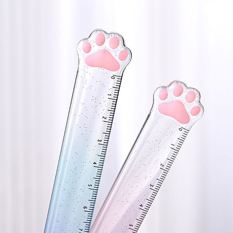 

Penggaris cakar kucing kartun 15cm 1 pcs siswa kreatif mengukur penggaris gambar bernilai