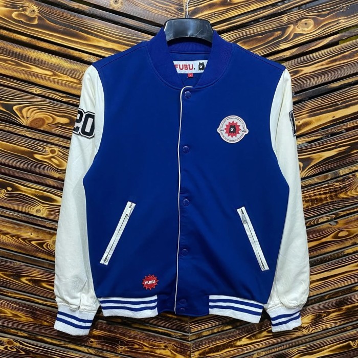 jaket varsity FUBU tebal size L casual bagus murah