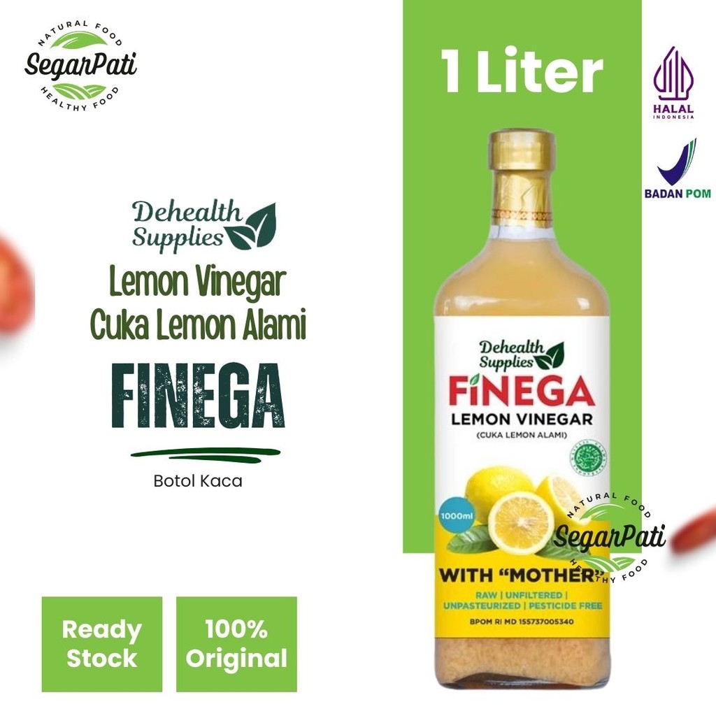 

Finega DeHealth Lemon Vinegar/ Cuka Lemon Alami - Botol Kaca 1 Liter