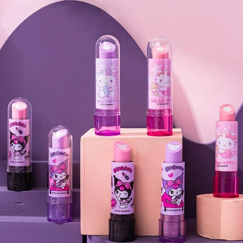 

Random Colors Sanrio Cute Lipstick Eraser Stationery with Cap Strong Erasing Power Easy To Clean for Student School Supplies