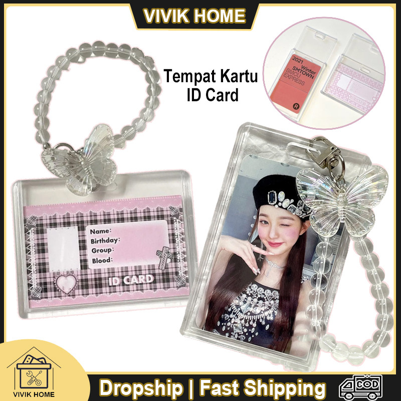 

Photocard Holder Tempat Kartu Id Card Akrilik 2 Sisi Bening Transparan Vertikal Horizontal