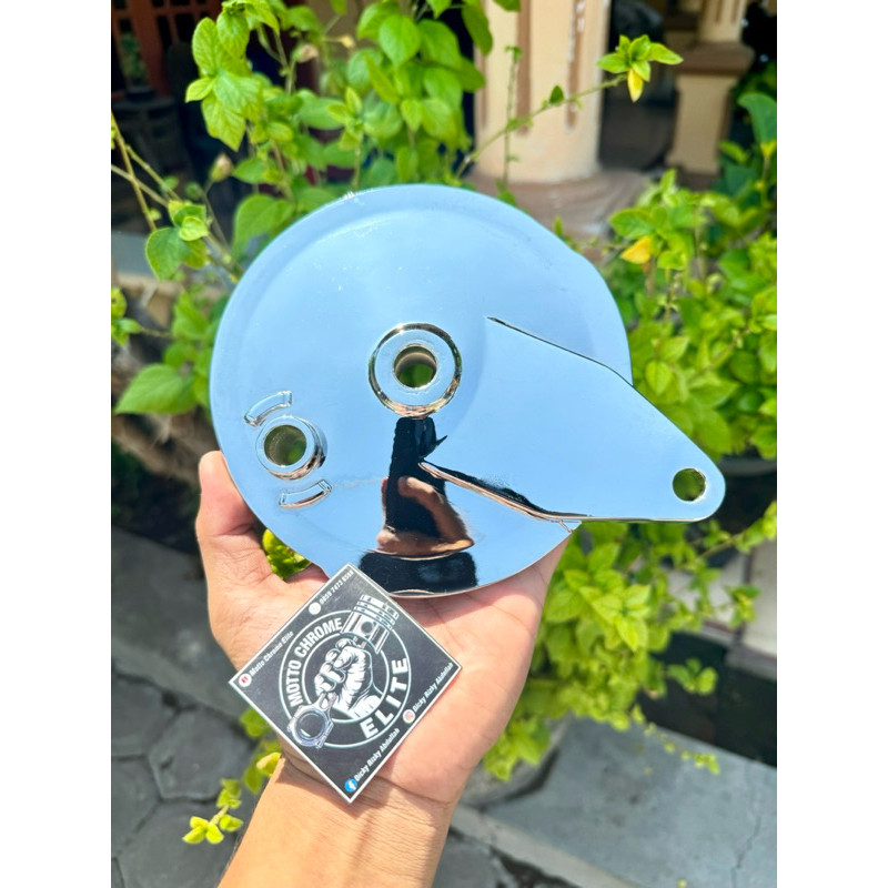 [CHROME] TUTUP TROMOL PANEL BELAKANG RX KING SCORPIO Z CHROME PREMIUM