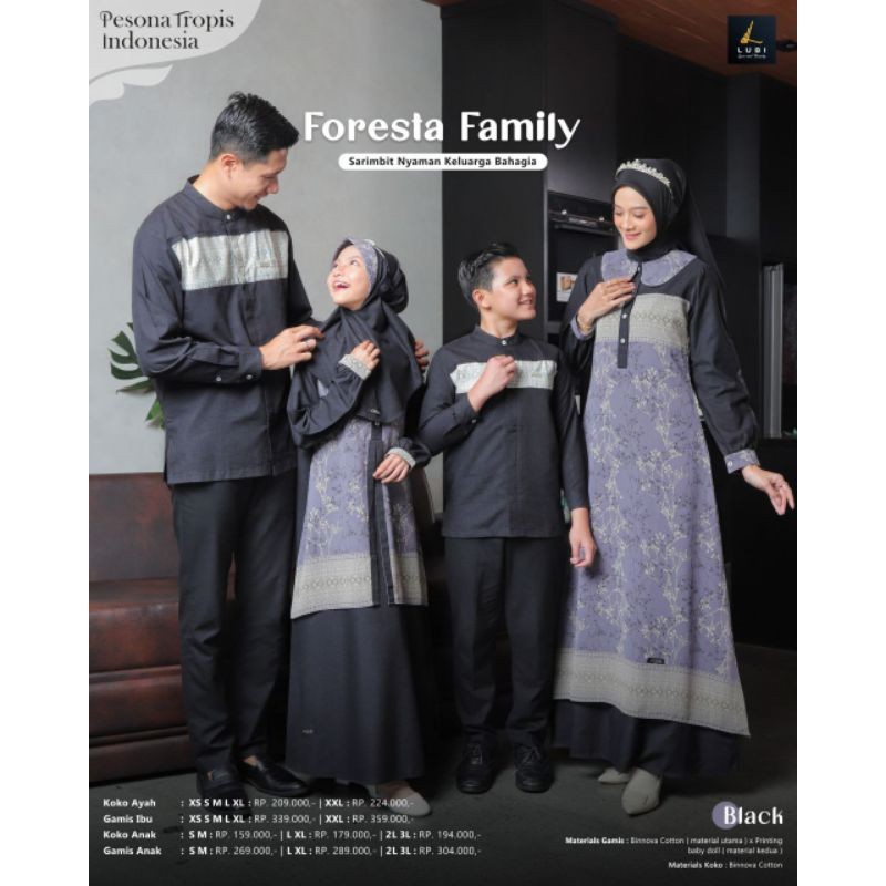 Sarimbit Lubi Terbaru 2025 Foresta Family | Gamis Lubi Foresta Premium | Gamis Anak Kekinian Premium