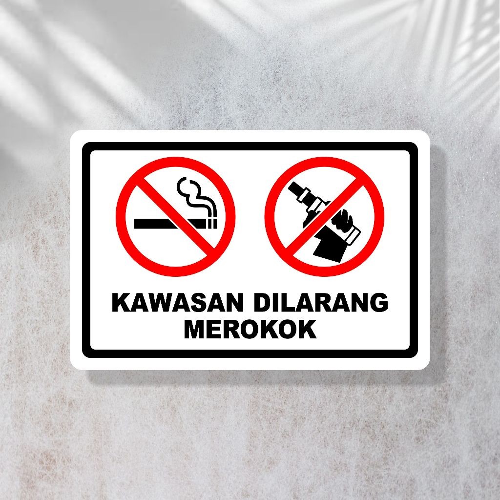 Sign Akrilik Dilarang merokok di kawasan ini | Hiasan dinding Dilarang Merokok
