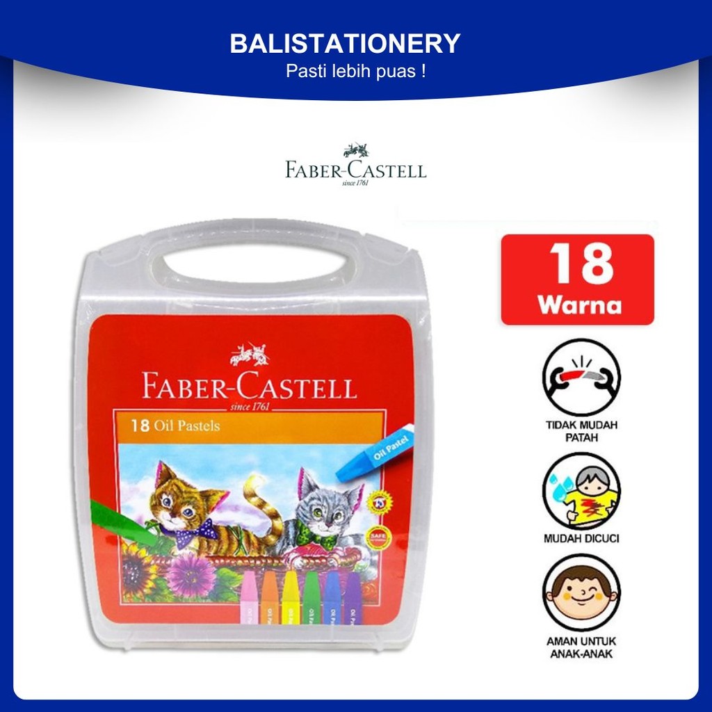 

Faber-Castell Krayon Minyak Hexagonal Oil Pastel Krayon set 12, 18, 24