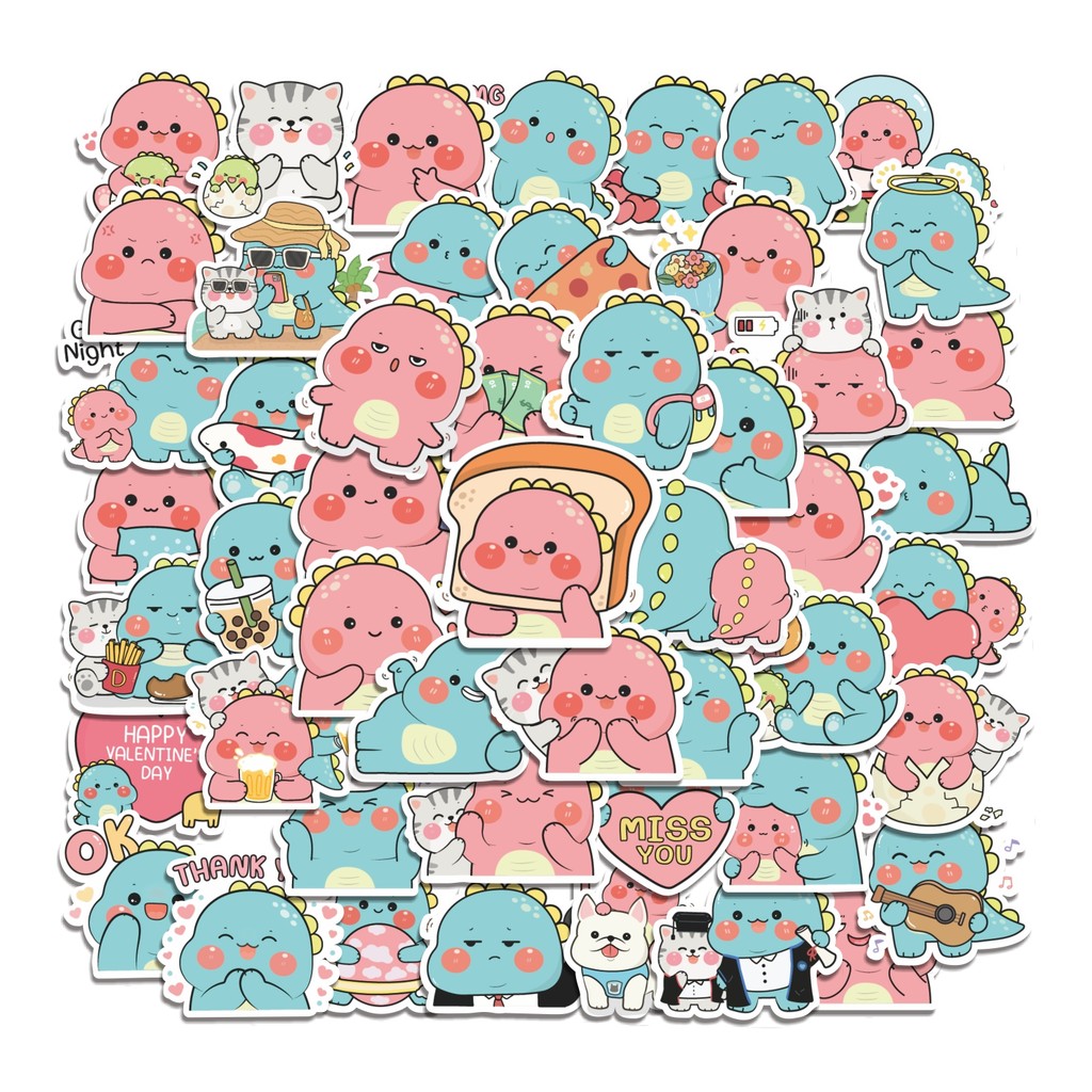 

COD 50 Pcs Stiker Dino Pastel Cute Lucu Anti Air Untuk Dekorasi Notebook Sepeda Skateboard Handphone