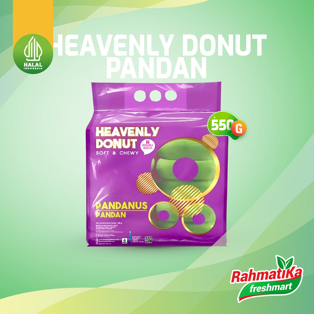 

Heavenly Donut Rasa Pandan 550g Isi 10