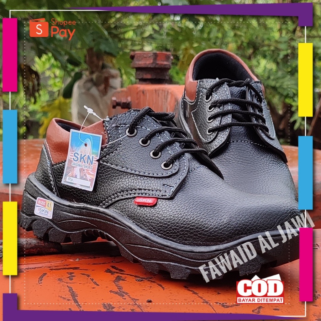 [PREMIUM ORIGINAL] Sepatu Safety Septi Boots Ujung Besi Kulit King SKN Pria Wanita Anti Licin Anti S