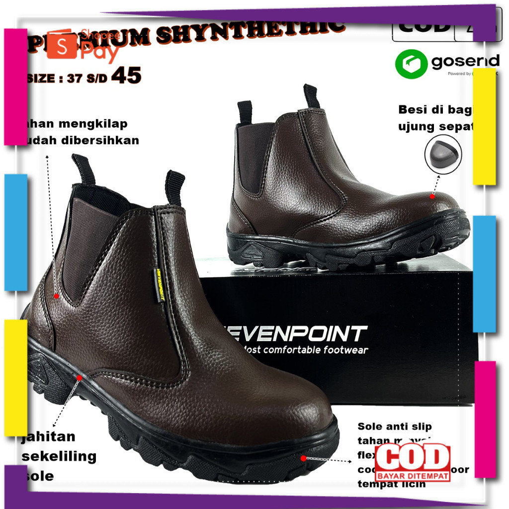 [PREMIUM ORIGINAL] Sepatu safety pria savety shoes wanita septi proyek lapangan unisex septy PT kitc