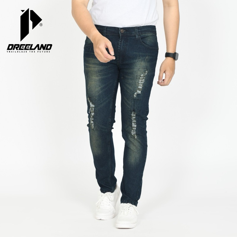 Dreeland Celana Jeans Ripped "Kaze" Sobek Lapis Biothink Pria