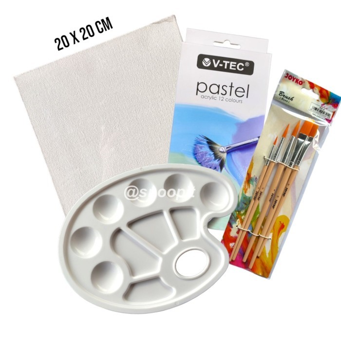 

Paket Melukis Lengkap Kanvas 20x20 Kuas Palet & Cat Acrylic - Set - WARNA METALIC