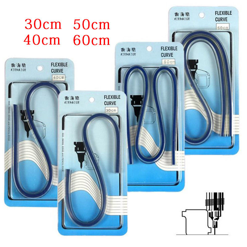 

1pcs Flexible Curve Ruler Drafting Drawing Tool Serpentine Plastic School office supplies 30cm 40cm 50cm 60cm