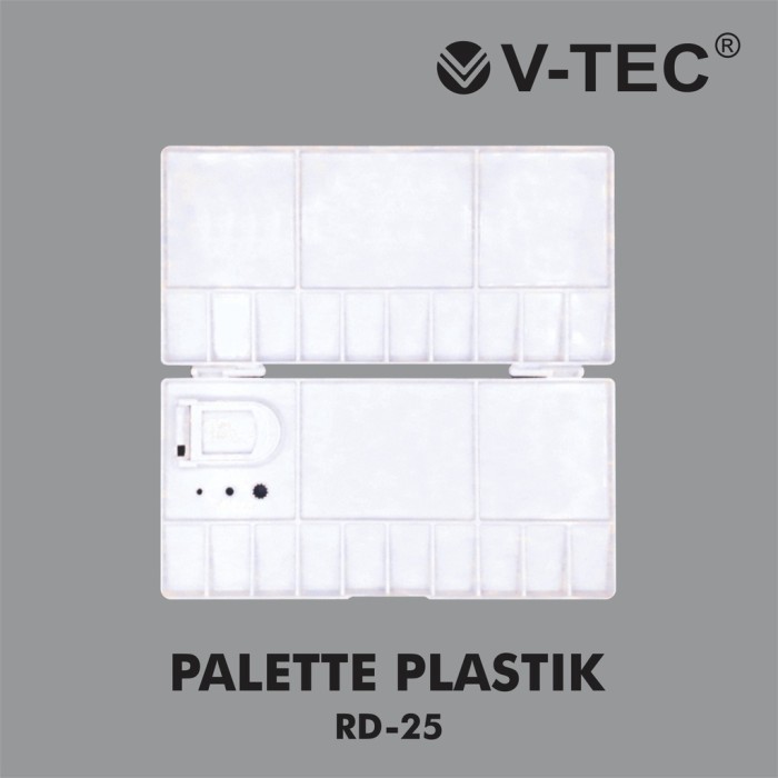 

Palet Lukis Plastik V-Tec RD - 25 Persegi Buka Tutup