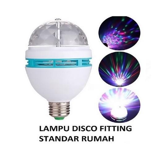 LAMPU DISCO LED PUTAR OTOMATIS FULL COLOR BOHLAM DISKO BULAT DUGEM E27
