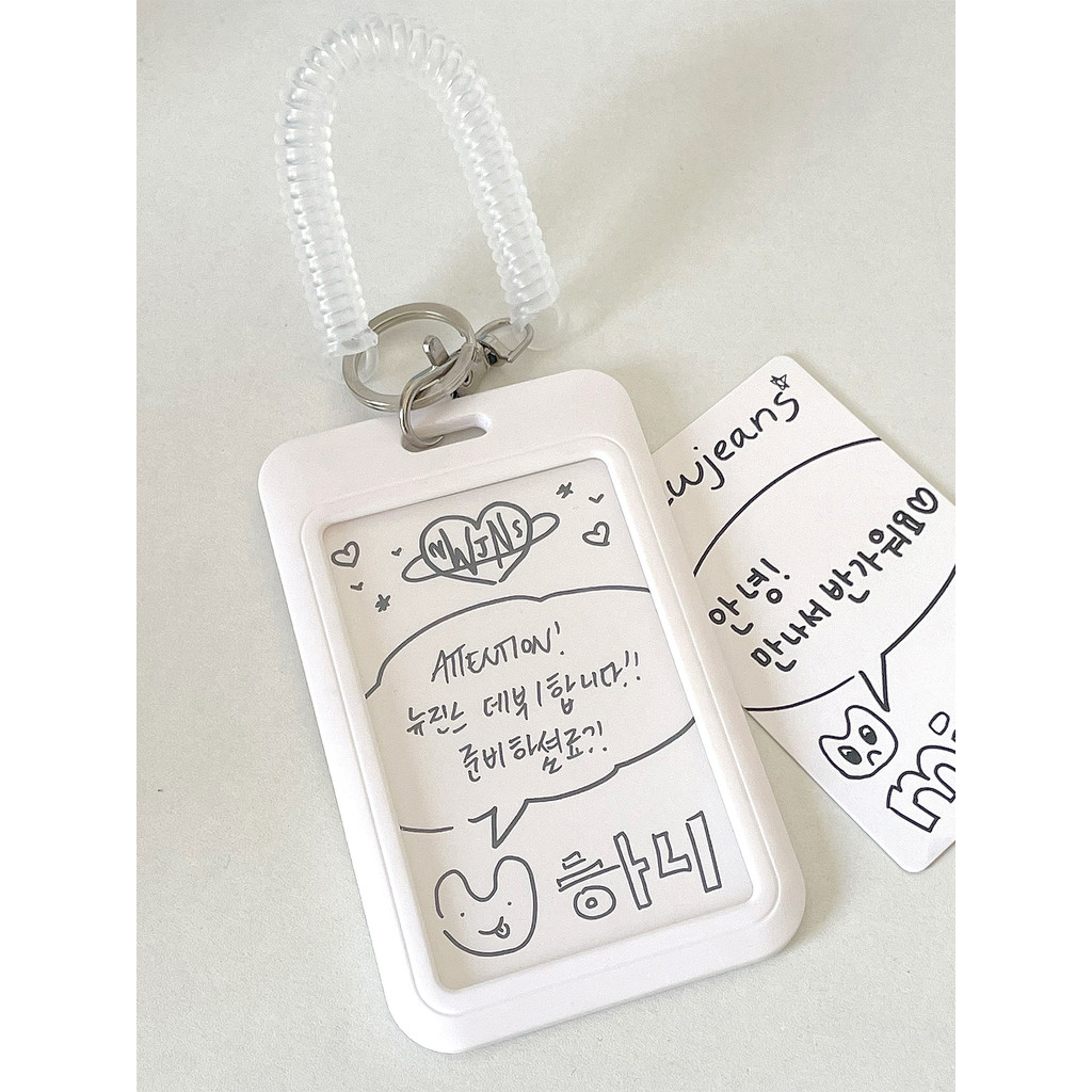

SKYSONIC ABS Slide Kpop Photo Card Holder Anti-lost Keychain 3 Inch INS White Idol Protective Case Bag Bus Cards Sleeves Supplis