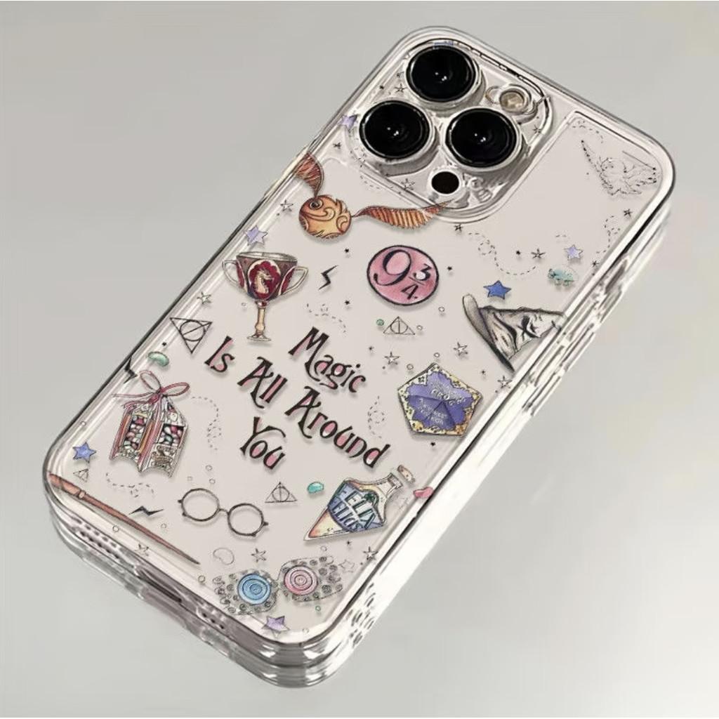 COD Casing hp Cangkang bahan silikon tahan guncangan dan tahan jatuh TPU Material Pola Harry Potter 