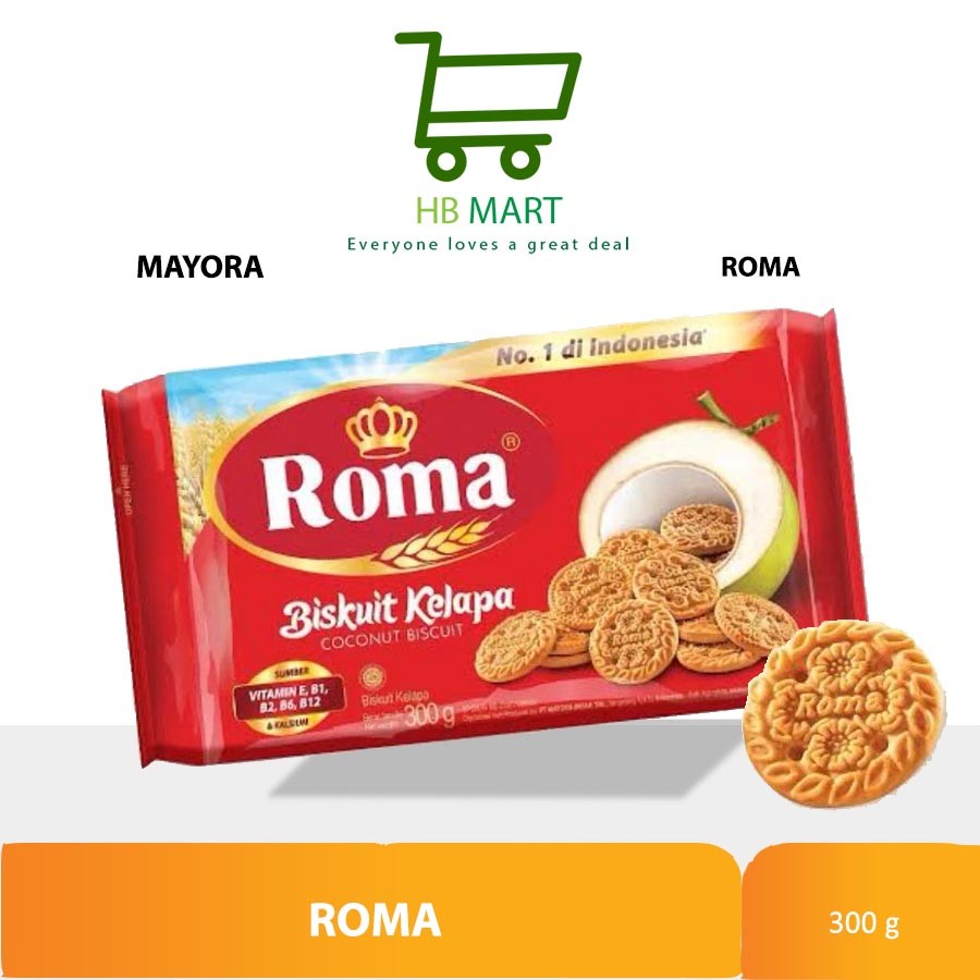 

ROMA BISKUIT KELAPA [ 1 BUNGKUS @300G ] | ROMA COCONUT BISCUIT NO 1 DI INDONESIA