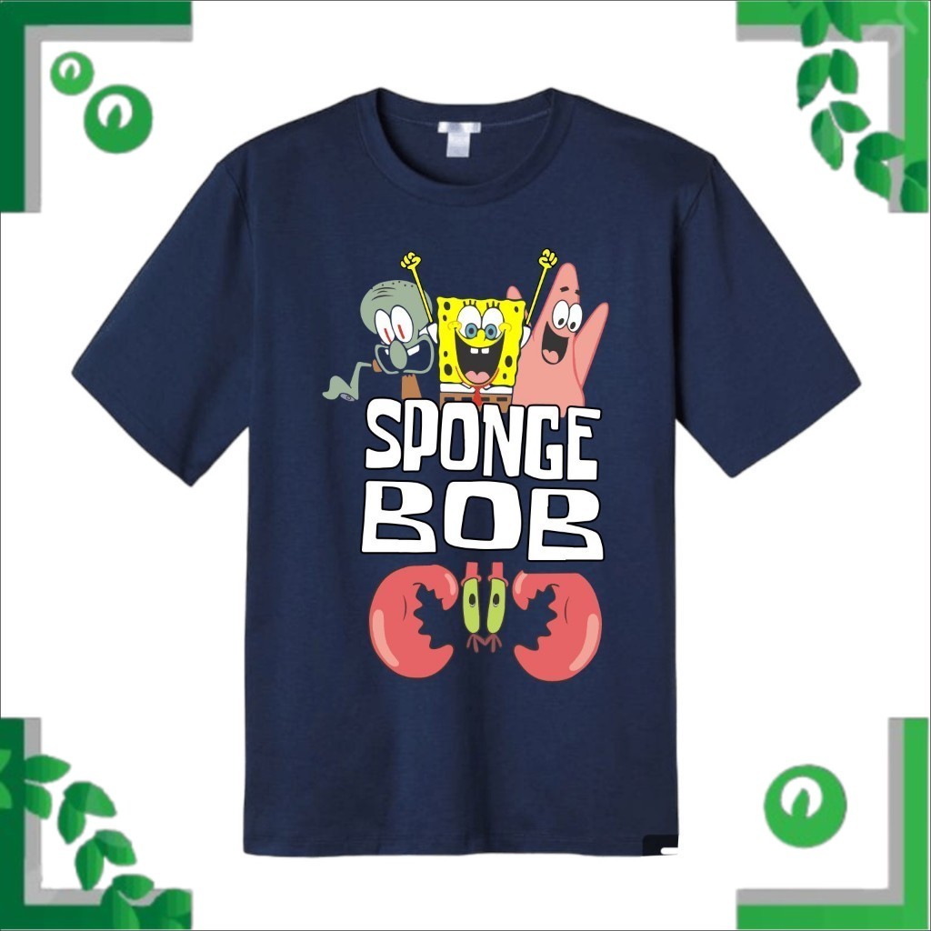 SWO Baju Kaos Anak Kartun Spongebob Squarepants Usia 1-10 Tahun Bahan Adem Katun Combed 30s Fashion 