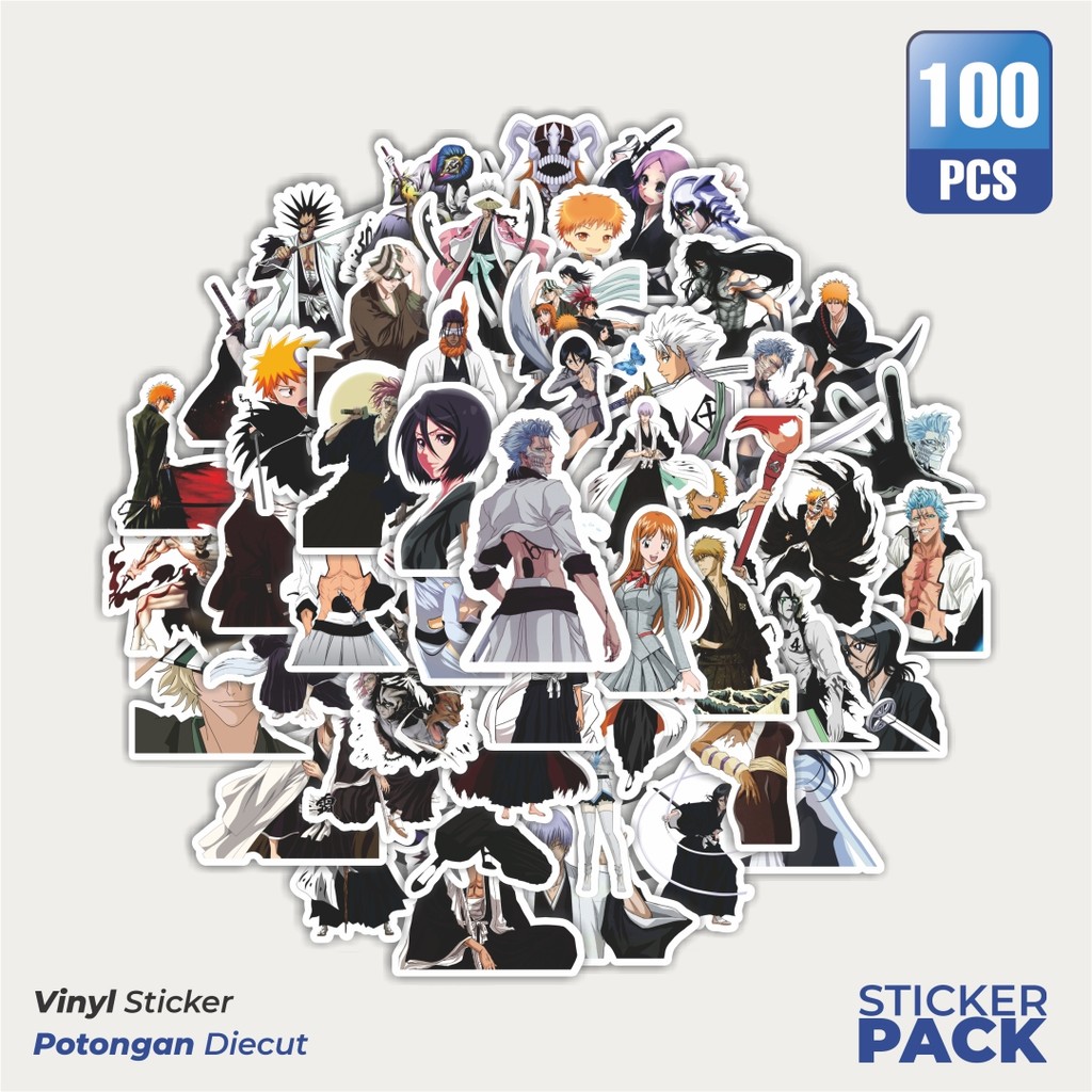 

Stiker Vinyl Stiker Anime Bleach Waterproof Aesthetic- Untuk Laptop, Motor, dan Helm - Paper Stationery Pack