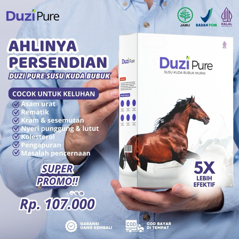 

Duzi Pure Susu Kuda Murni Untuk Asam Urat, Tulang Dan Nyeri Sendi 100% Original