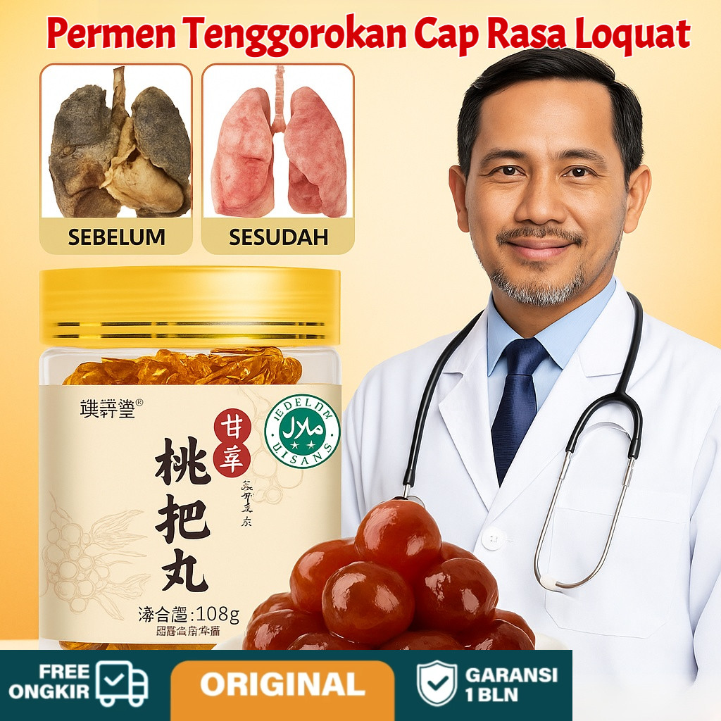 

【COD/Alami Melegakan Instan】​Permen Tenggorokan Cap Rasa Loquat/Permen Loquat Pear Soft Candy pelega tenggorokan permen cina cemilan china throat yup pir Permen Loquat Asli/Untuk Batuk Gatal Tenggorokan/Tanpa Gula Buatan/Camilan Sehat Alami