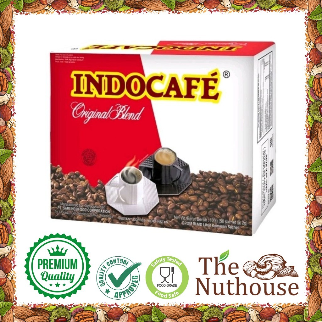 

TERLARIS INDOCAFE Original Blend Box 50 Sachet x 2gr / Kopi Biji Arabika Robusta [HALAL]