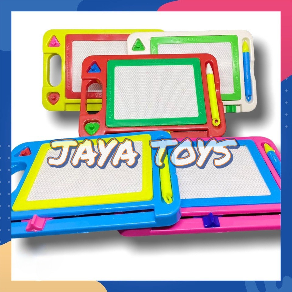 

Mainan Anak Papan Tulis Magnetik Mini Warna-Warni + Pulpen & Stempel