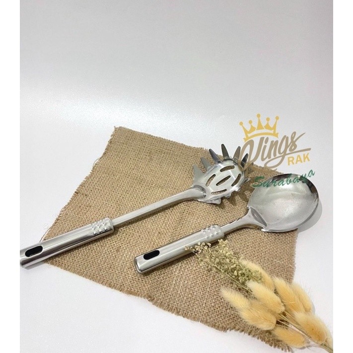 JAMIN MURAH Spatula Set GSF Plastik dan Stainless Wadah Gantungan Spatula dan Tatakan Sotel Set Suti