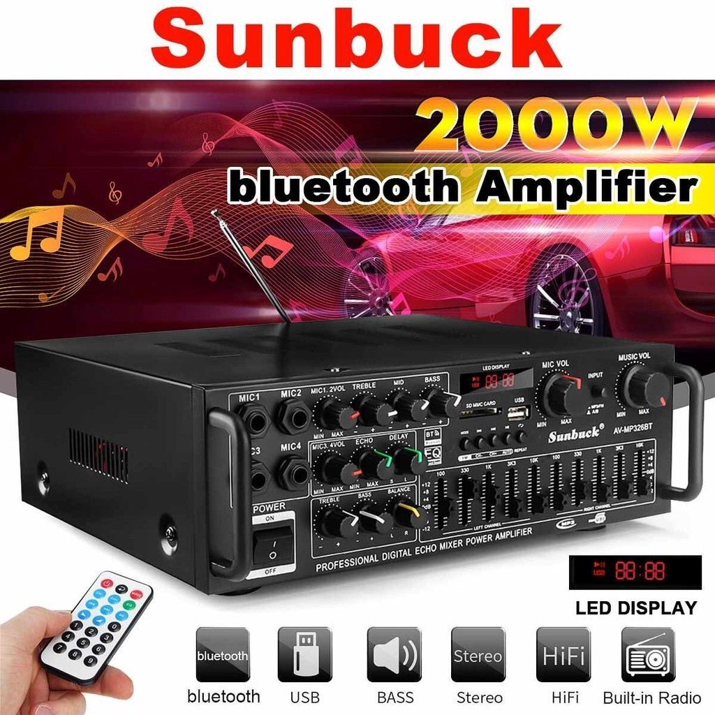 POWER AMPLIFIER SUBWOOFER 220V HOME POWER AMPLIFIER HIGH -POWER BLUETOOTH 12V VEHICLE DIPASANG DI OU