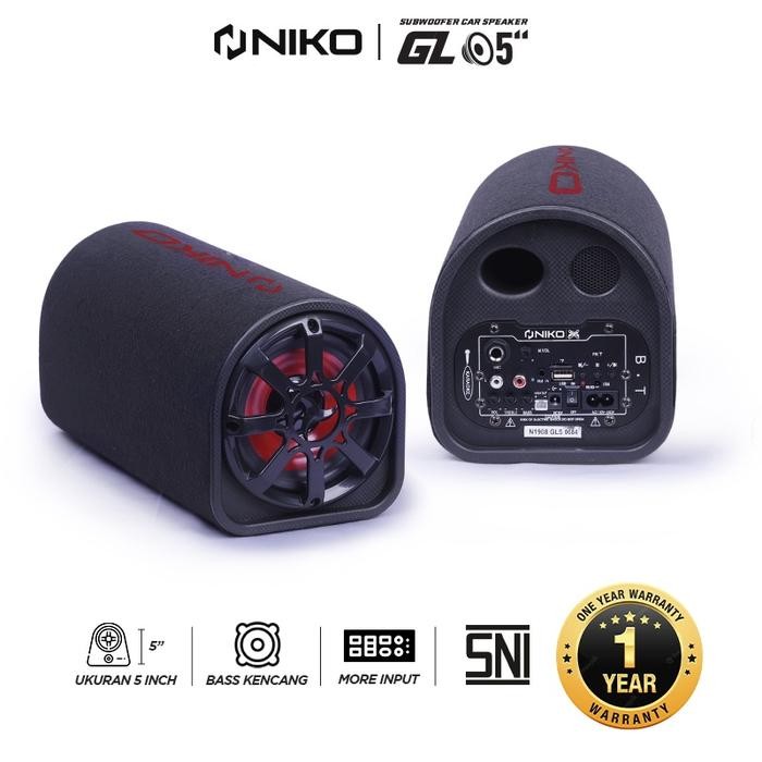 Niko GL5 Speaker Bluetooth Bass Wireless Portable Aktif - Niko GL5 + Bubble