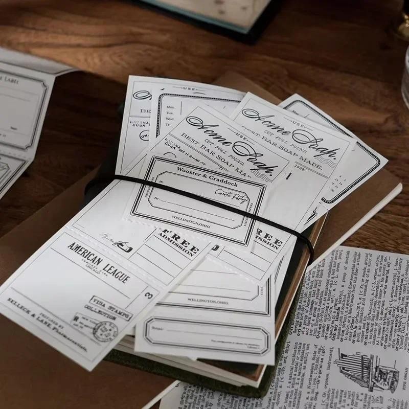 

100Pcs Memo Sticky Pad package Remnants letter collection stationary handbook decorative collage material Notebooks 140*55mm