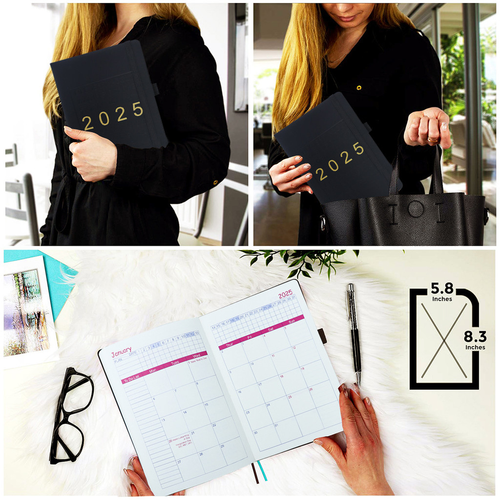 

[COD] 2025 Agenda Planner A5 Notebook Weekly Monthly Diary Book Journal School Office Supplies Stationery Schedule