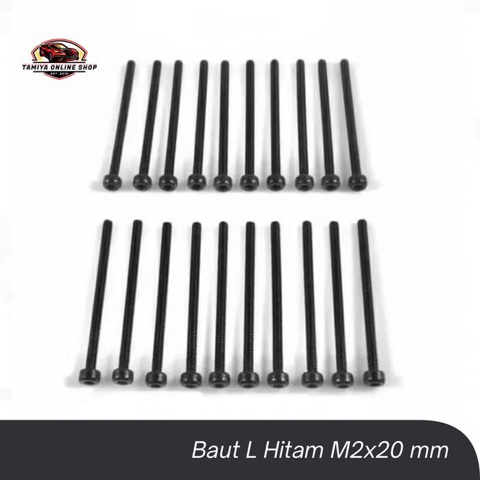 Baut L Hitam M2x20 mm Tamiya Screw L Baut Hitam L Black M2 20 mm per 20 pcs