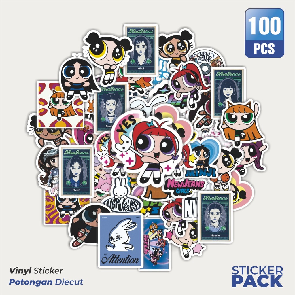 

Stiker Vinyl Stiker Power Puff Girls New Jeans V2 Waterproof Aesthetic- Untuk Laptop, Motor, dan Helm - Paper Stationery Pack