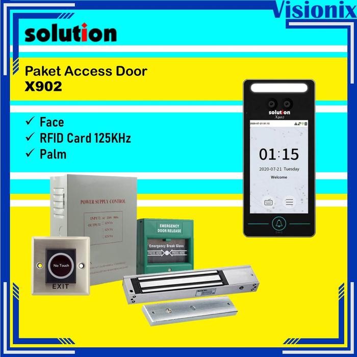 

Paket Access Control Face Card Solution X902 Access Door Lock - 1 Set