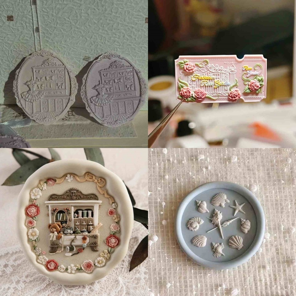 

2024 Fire Seal Seal Head Multi-Layer Relief Carved Copper Head Handmade Diy Children'S Stamp Toy Envelope Invitation Seal Gift