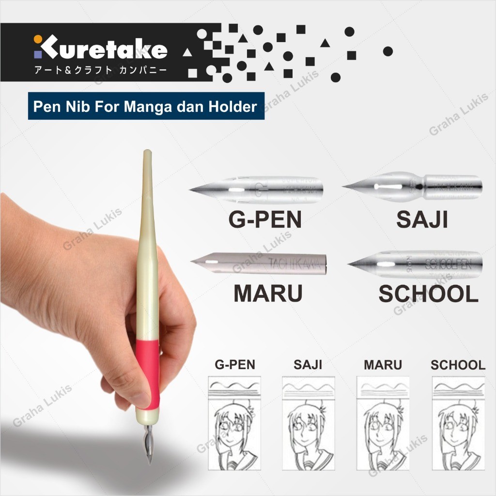 

Kuretake Zig Pen Nib For Manga (Mata Pen) dan Holder