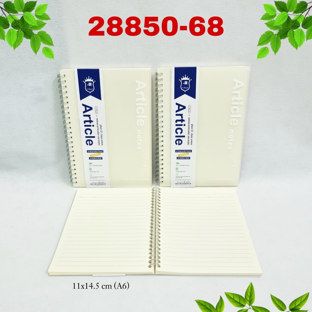 

MJ Buku Tulis Spiral A6-80 Biasa Cover Plastik TR/Buku Catatan/Buku Spiral/Buku Tulis