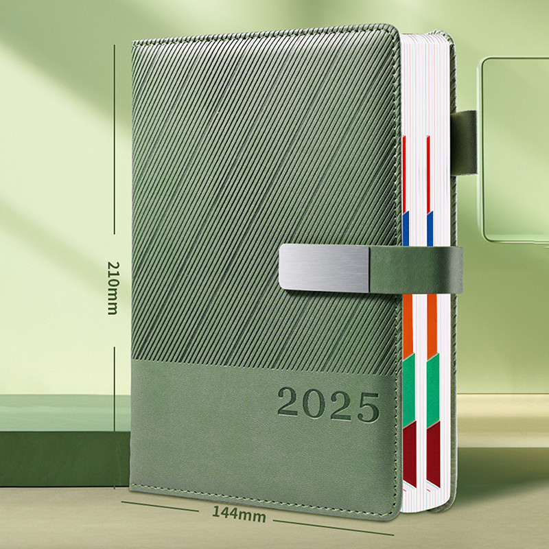 

2025 Daily Planner PU Cover Agenda Schedule Notebooks Ideal For School Office Journaling A5 Business 365-Day Calendar Planning