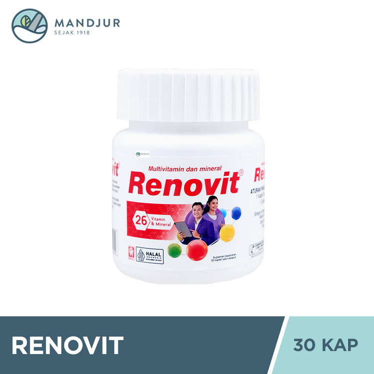 Renovit 30 Kaplet - Suplemen Multivitamin Lengkap, Menjaga Imun Tubuh
