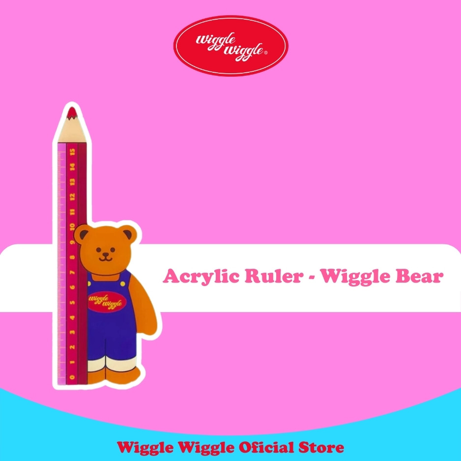 

Wiggle Wiggle Acrylic Ruler - Wiggle Bear Penggaris 15cm Lucu