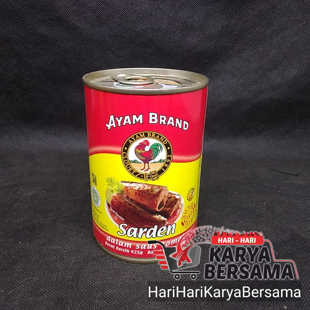 

AYAM BRAND MAKANAN KALENG IKAN SARDEN SARDINES SAUS TOMAT 425GR